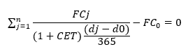 Fórmula do custo efetivo total para tomada de empréstimo