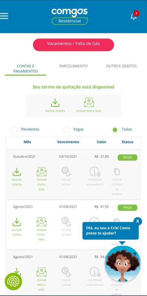 Comgas 2ª via aprenda como solicitar a sua CashMe